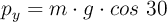 p_y = m\cdot g\cdot cos\ 30