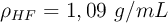 \rho_{HF} = 1,09\ g/mL