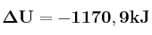 \bf \Delta U = -1170,9 kJ