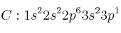 C: 1s^22s^22p^63s^23p^1
