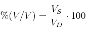 \%(V/V) = \frac{V_S}{V_D}\cdot 100