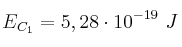 E_{C_1} = 5,28\cdot 10^{-19}\ J