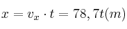 x = v_x\cdot t = 78,7t (m)