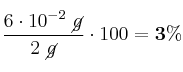 \frac{6\cdot 10^{-2}\ \cancel{g}}{2\ \cancel{g}}\cdot 100 = \bf 3\%