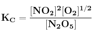 \bf K_C = \frac {[NO_2]^2[O_2]^{1/2}}{[N_2O_5]}