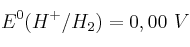 E^0(H^+/H_2) = 0,00\ V