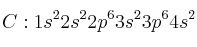 C: 1s^22s^22p^63s^23p^64s^2