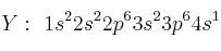 Y:\ 1s^22s^22p^63s^23p^64s^1