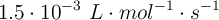 1.5\cdot 10^{-3}\ L\cdot mol^{-1}\cdot s^{-1}