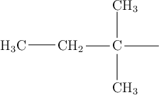 \chemfig{H_3C-CH_2-C(-[2]CH_3)(-[6]CH_3)-}