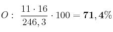 O:\ \frac{11\cdot 16}{246,3}\cdot 100 = \bf 71,4\%