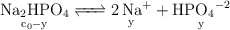 \ce{\underset{c_0 - y}{\ce{Na2HPO4}} <=> \underset{y}{\ce{2Na^+}} + \underset{y}{\ce{HPO4^{-2}}}}