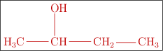 \fbox{\color[RGB]{192,0,0}{\chemfig{H_3C-CH(-[2]OH)-CH_2-CH_3}}}