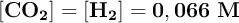 \bf [CO_2] = [H_2] = 0,066\ M