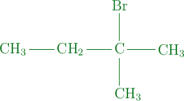 \color[RGB]{2,112,20}{\bf \chemfig{CH_3-CH_2-C(-[2]Br)(-[6]CH_3)-CH_3}}