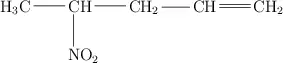 \chemfig{H_3C-CH(-[6]NO_2)-CH_2-CH=CH_2}