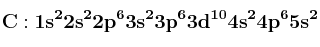 \bf C: 1s^22s^22p^63s^23p^63d^{10}4s^24p^65s^2