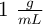 1\ \textstyle{g\over mL}