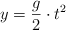 y  = \frac{g}{2}\cdot t^2