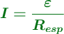 \color[RGB]{2,112,20}{\bm{I = \frac{\varepsilon}{R_{esp}}}}