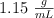 1.15\ \textstyle{g\over mL}