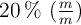 20\ \%\ (\textstyle{m\over m})