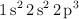 \ce{1s^2 2s^2 2p^3}