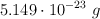 5.149\cdot 10^{-23}\ g