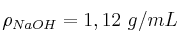\rho_{NaOH} = 1,12\ g/mL