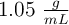 1.05 \ \textstyle{g\over mL}