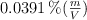 0.0391\% (\textstyle{m\over V})