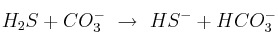 H_2S + CO_3^-\ \to\ HS^- + HCO_3^- H_2S + CO_3^-\ \to\ HS^- + HCO_3^-