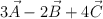 3\vec A - 2\vec B +4\vec C
