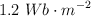 1.2\ Wb\cdot m^{-2}