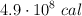 4.9 \cdot 10^8\ cal