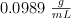 0.0989\ \textstyle{g\over mL}