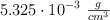 5.325\cdot 10^{-3}\ \textstyle{g\over cm^3}