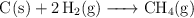 \ce{C(s) + 2H2(g) -> CH4(g)}