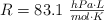 R = 83.1\ \textstyle{hPa\cdot L\over mol\cdot K}