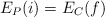 E_P(i)  = E_C(f)