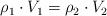 \rho_1\cdot V_1  = \rho_2\cdot V_2