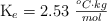 \ce{K_e} = 2.53\ \textstyle{^oC\cdot kg\over mol}