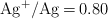 \ce{Ag^+/Ag = 0.80}