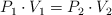 P_1\cdot V_1  = P_2\cdot V_2