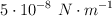 5\cdot 10^{-8}\ N\cdot m^{-1}