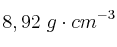 8,92\ g\cdot cm^{-3}