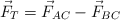 \vec F_T = \vec F_{AC} - \vec F_{BC}