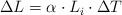 \Delta L = \alpha\cdot L_i\cdot \Delta T