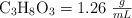 \ce{C3H8O3} = 1.26\ \textstyle{g\over mL}