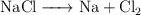 \ce{NaCl -> Na + Cl2}